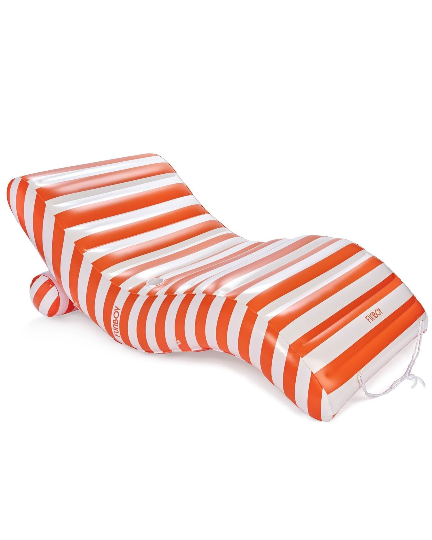 Orange Striped Chaise Lounger Pool Float - FUNBOY