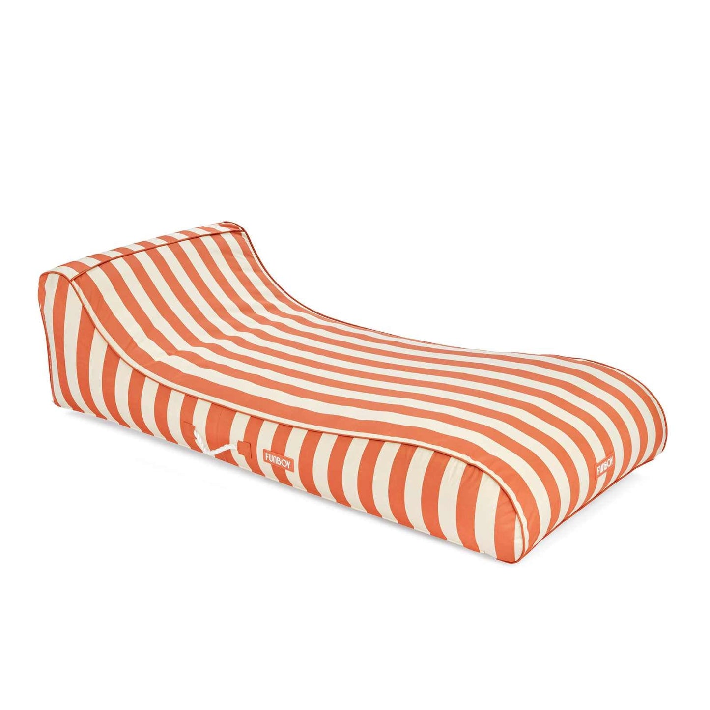 Fabric Covered Pool Float - Orange Sunbed Lounger - FUNBOY