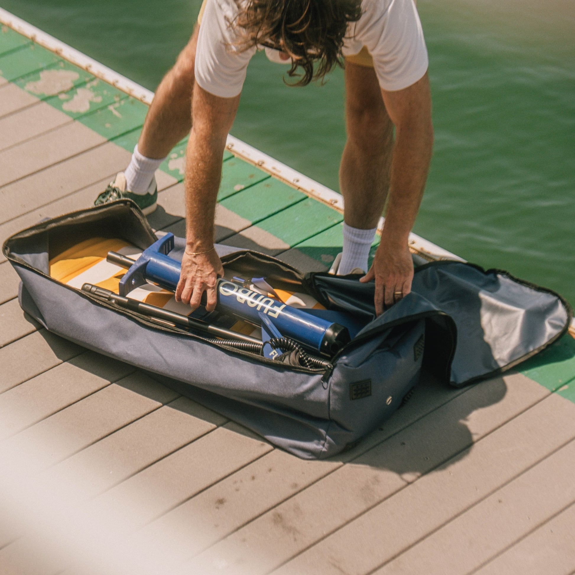 11"6' Inflatable Stand Up Paddle Board - Navy & White - FUNBOY
