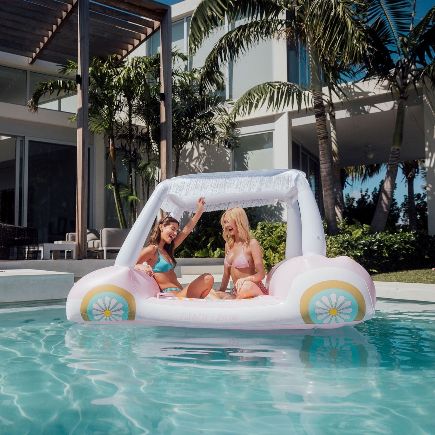 Malibu Barbie™ Golf Cart Pool Float with Shade - FUNBOY
