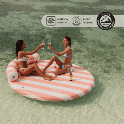 Inflatable Dock & Floating Island - Pink - FUNBOY