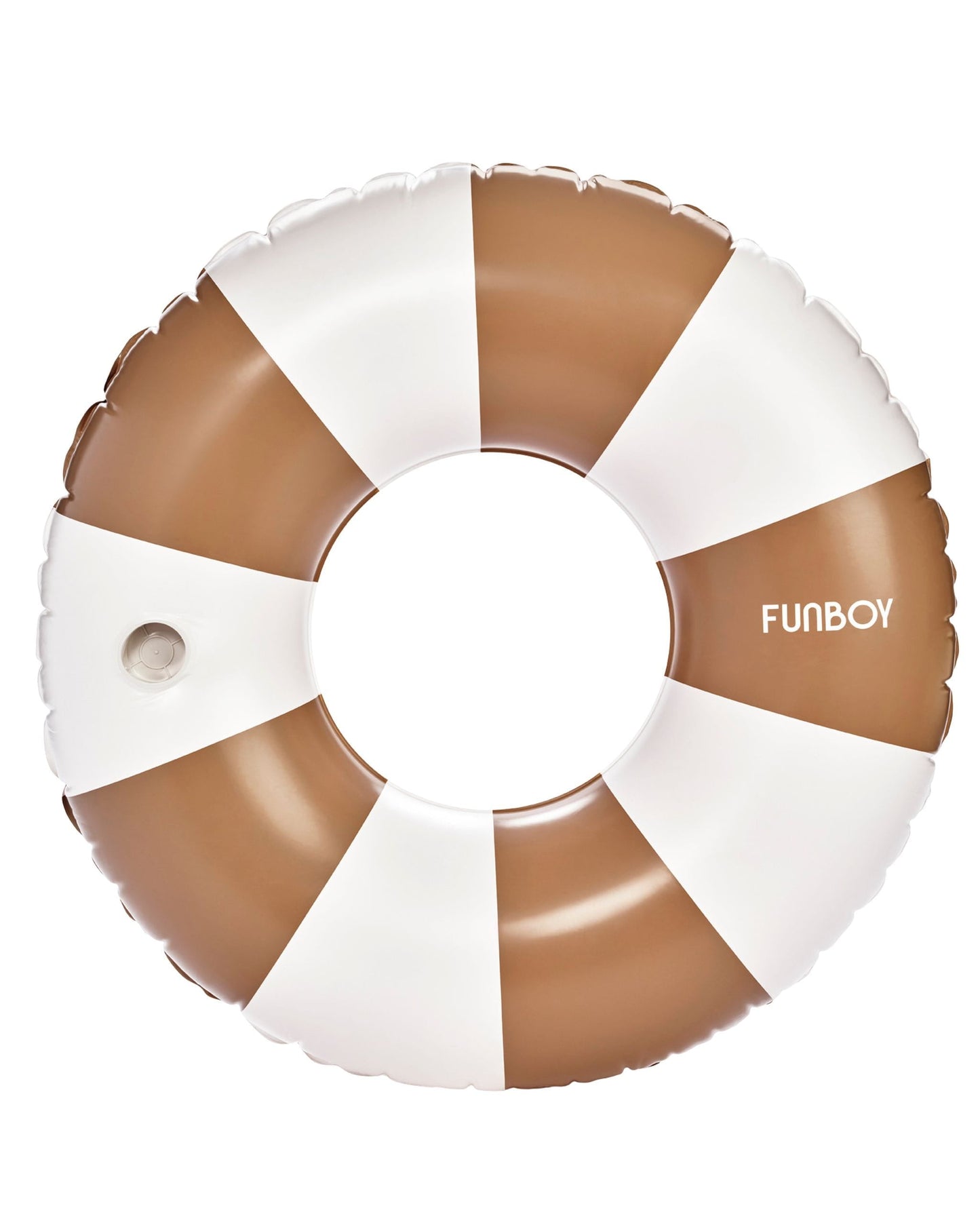 Large Pool Tube Float: Mocha & White Stripes, 48" - FUNBOY