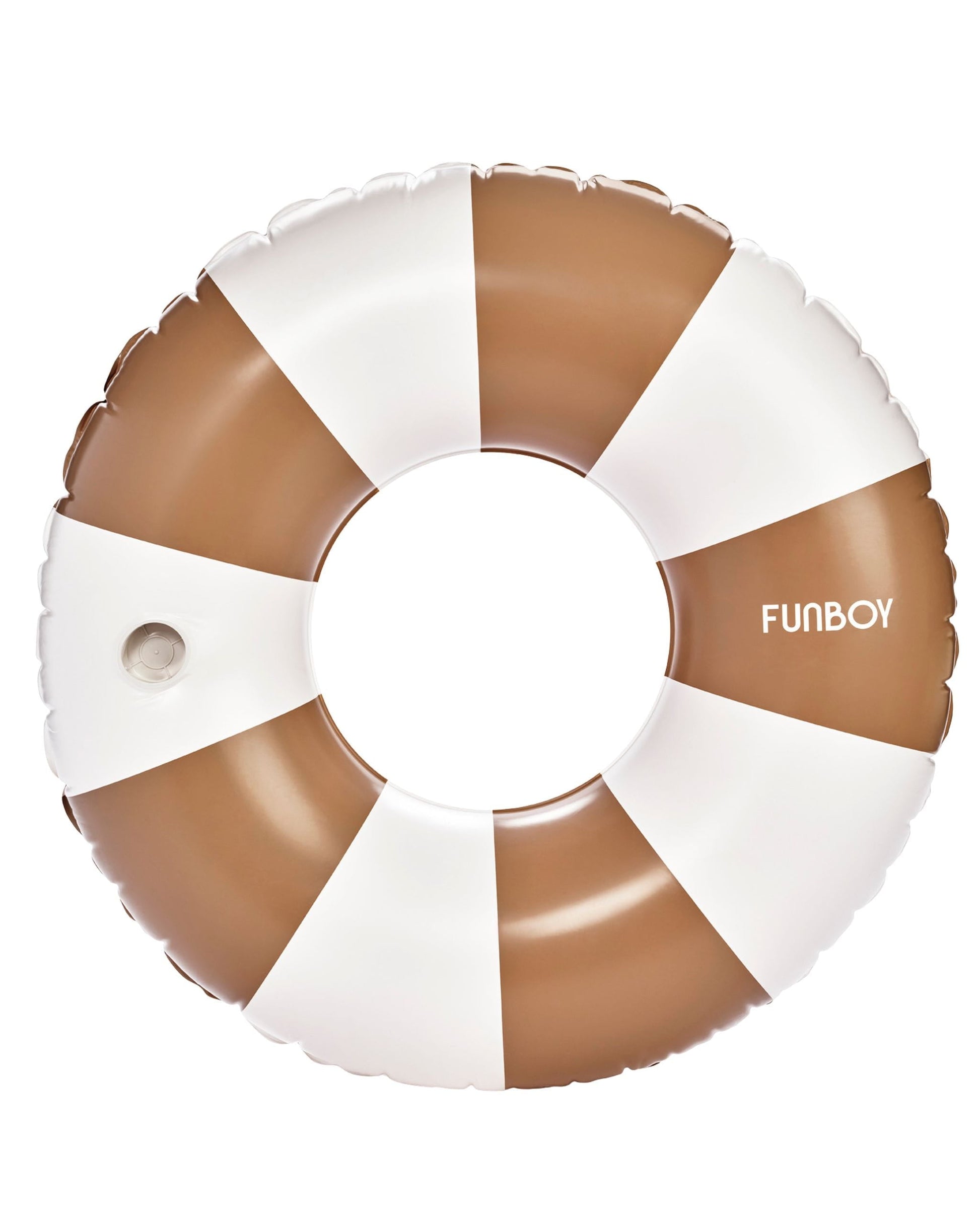 Large Pool Tube Float: Mocha & White Stripes, 48" - FUNBOY