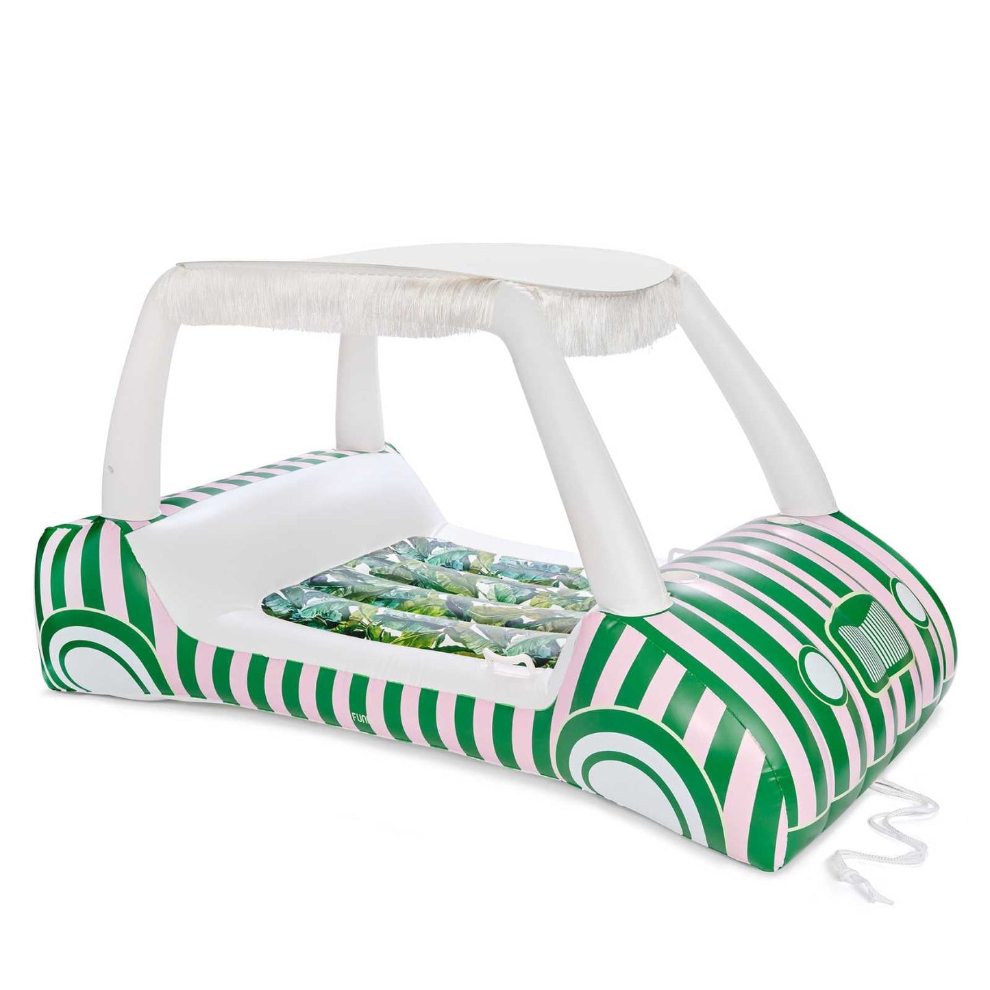 Green & Pink Palm Cabana Golf Cart Pool Float, Removable Shade - FUNBOY
