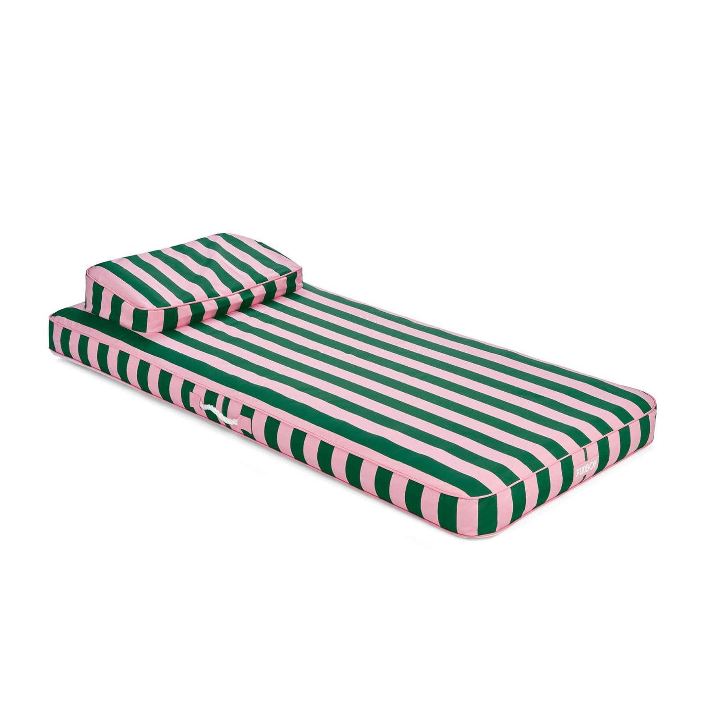 Fabric Covered Flat Lounger Pool Float - Pink & Green - FUNBOY