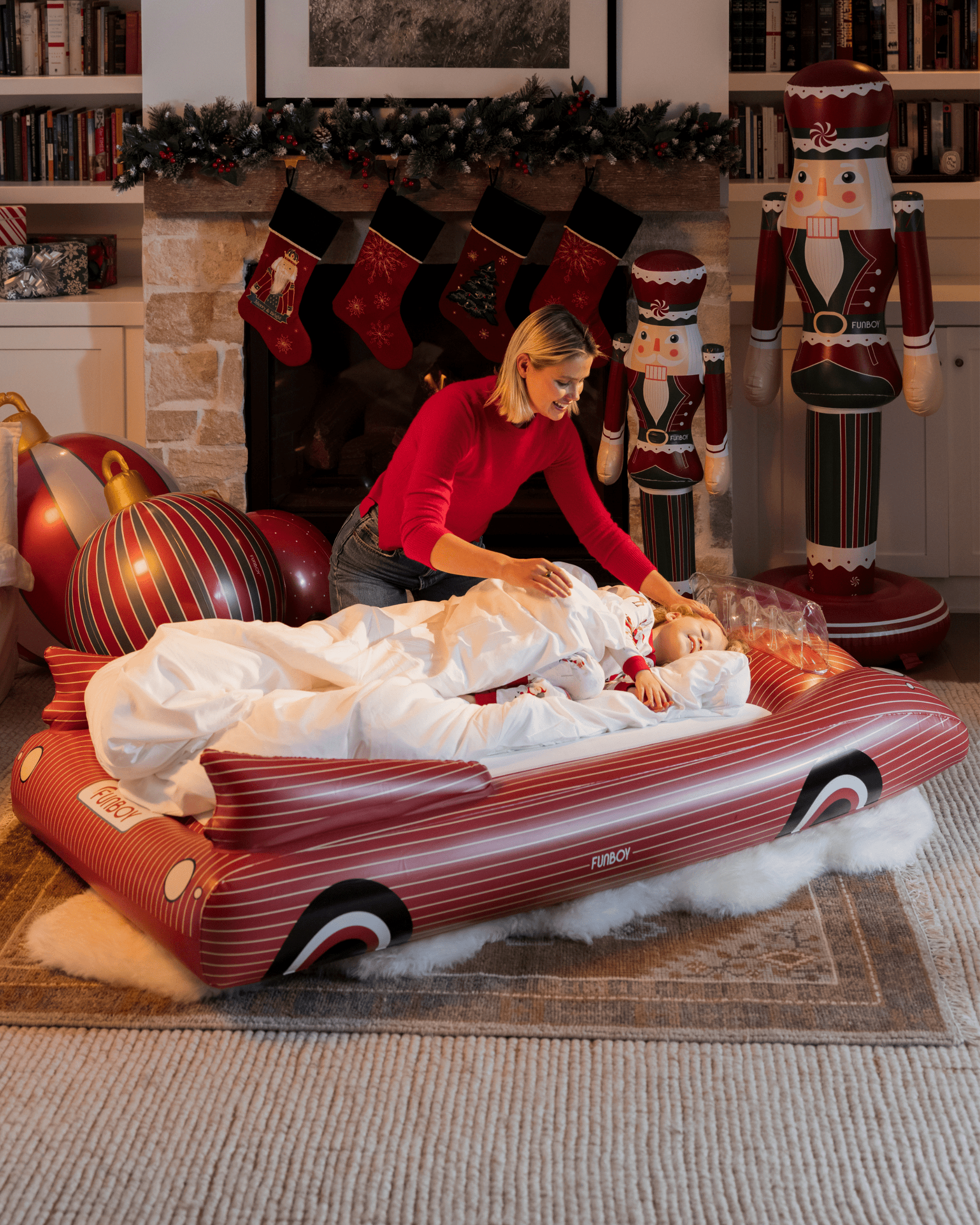 Kids Sleepover Bed - Christmas Convertible Air Mattress - FUNBOY