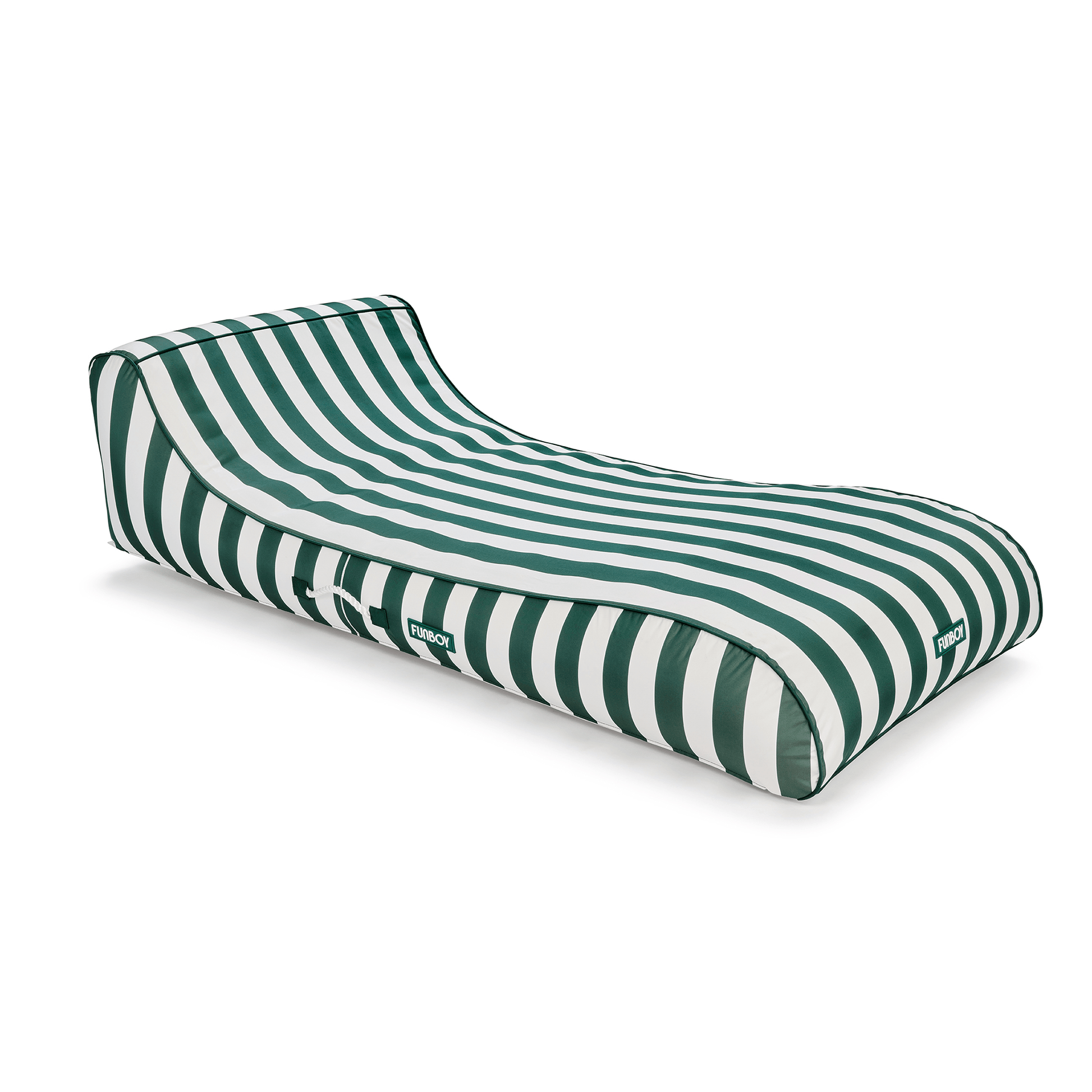 Fabric Covered Pool Float - Green Cabana Sunbed Lounger - FUNBOY