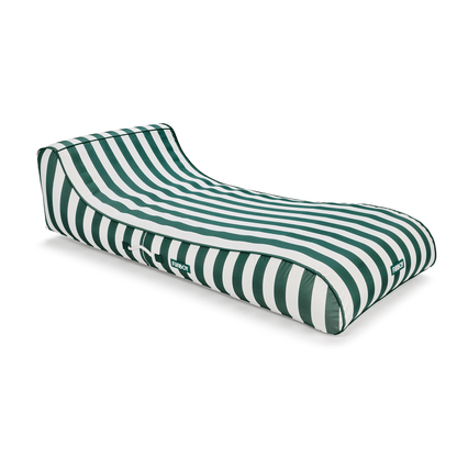 Fabric Covered Pool Float - Green Cabana Sunbed Lounger - FUNBOY