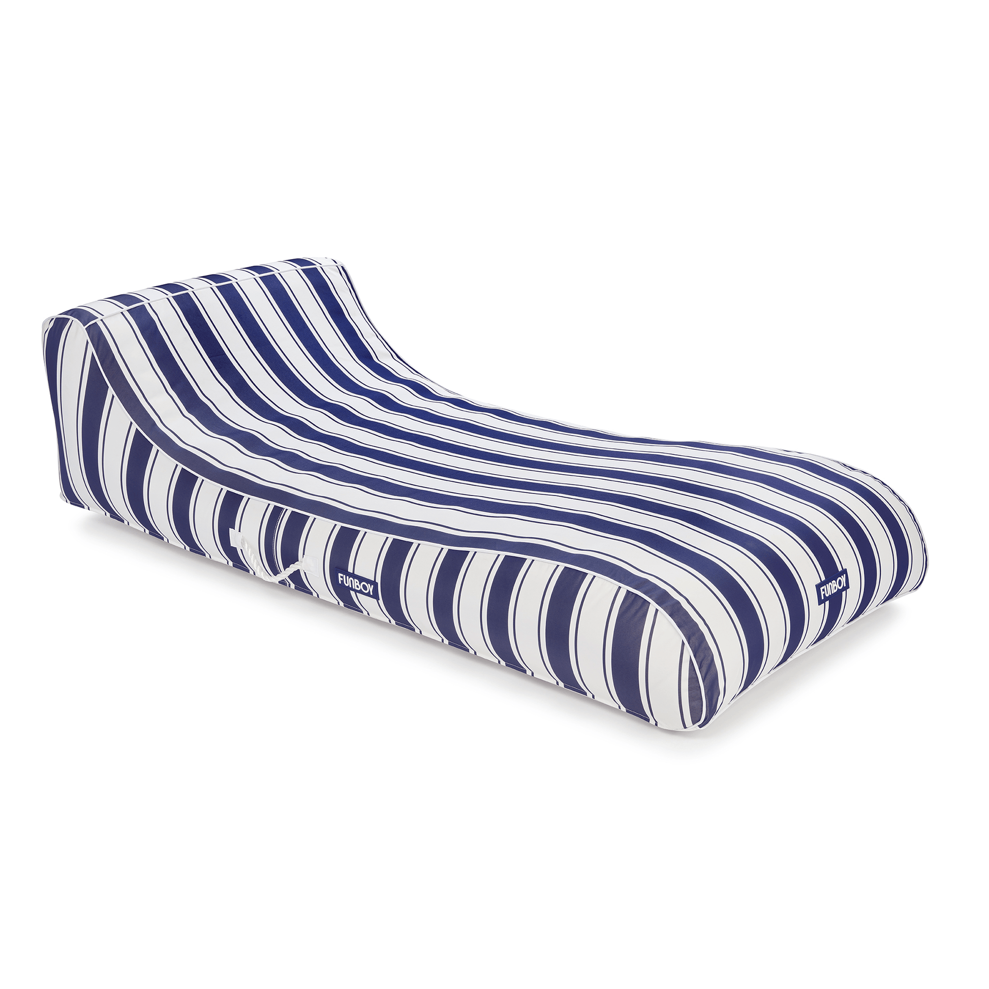 Fabric Covered Pool Float - Navy Stripe Sunbed Lounger - FUNBOY