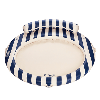 Inflatable Floating Dock: Navy Blue with Backrest - FUNBOY