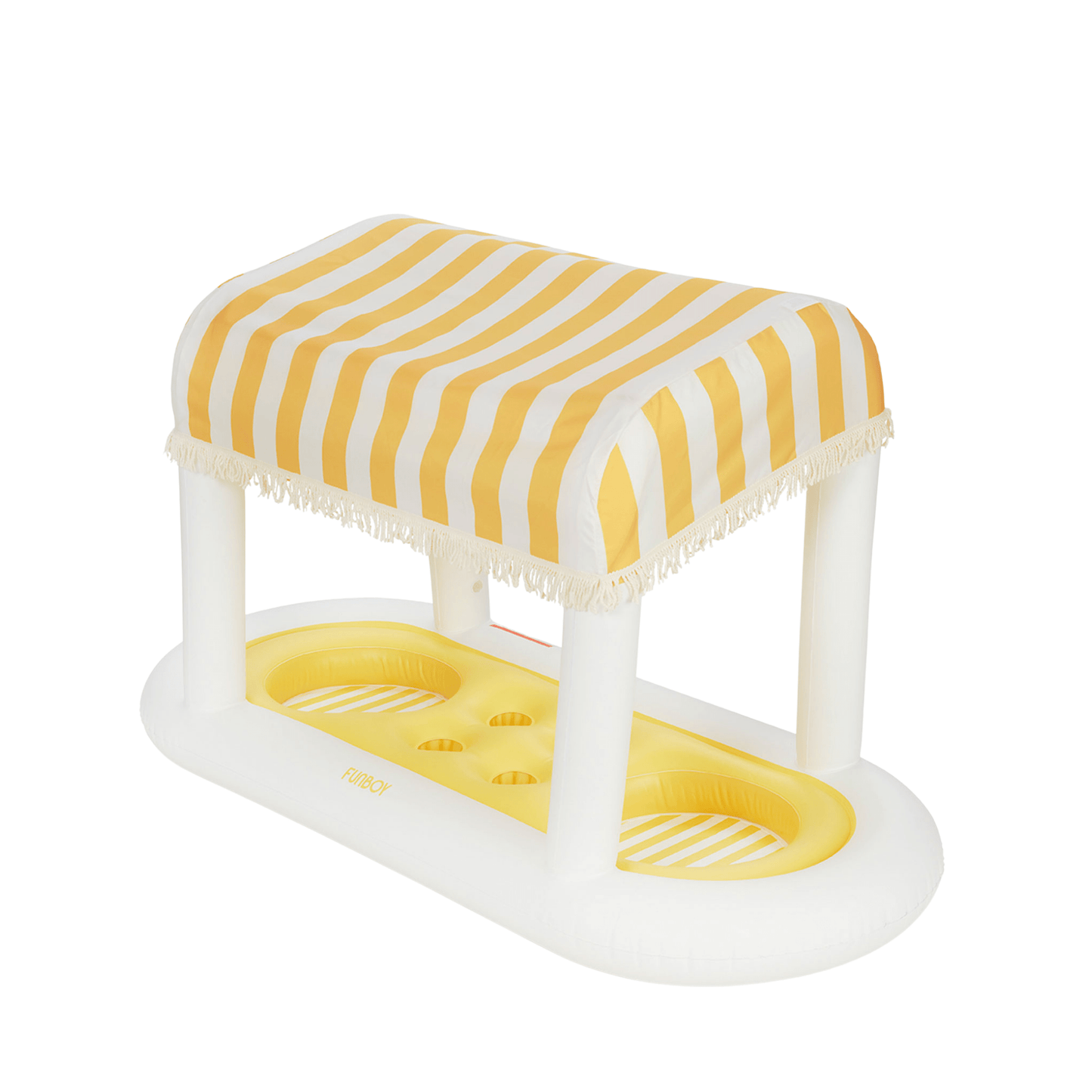 Yellow & White Striped Floating Cabana Bar - FUNBOY