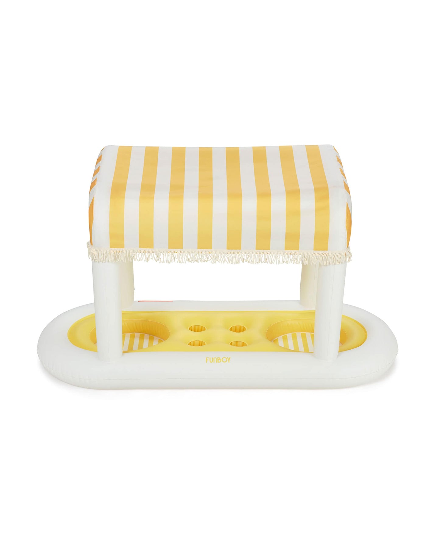 Yellow & White Striped Floating Cabana Bar - FUNBOY