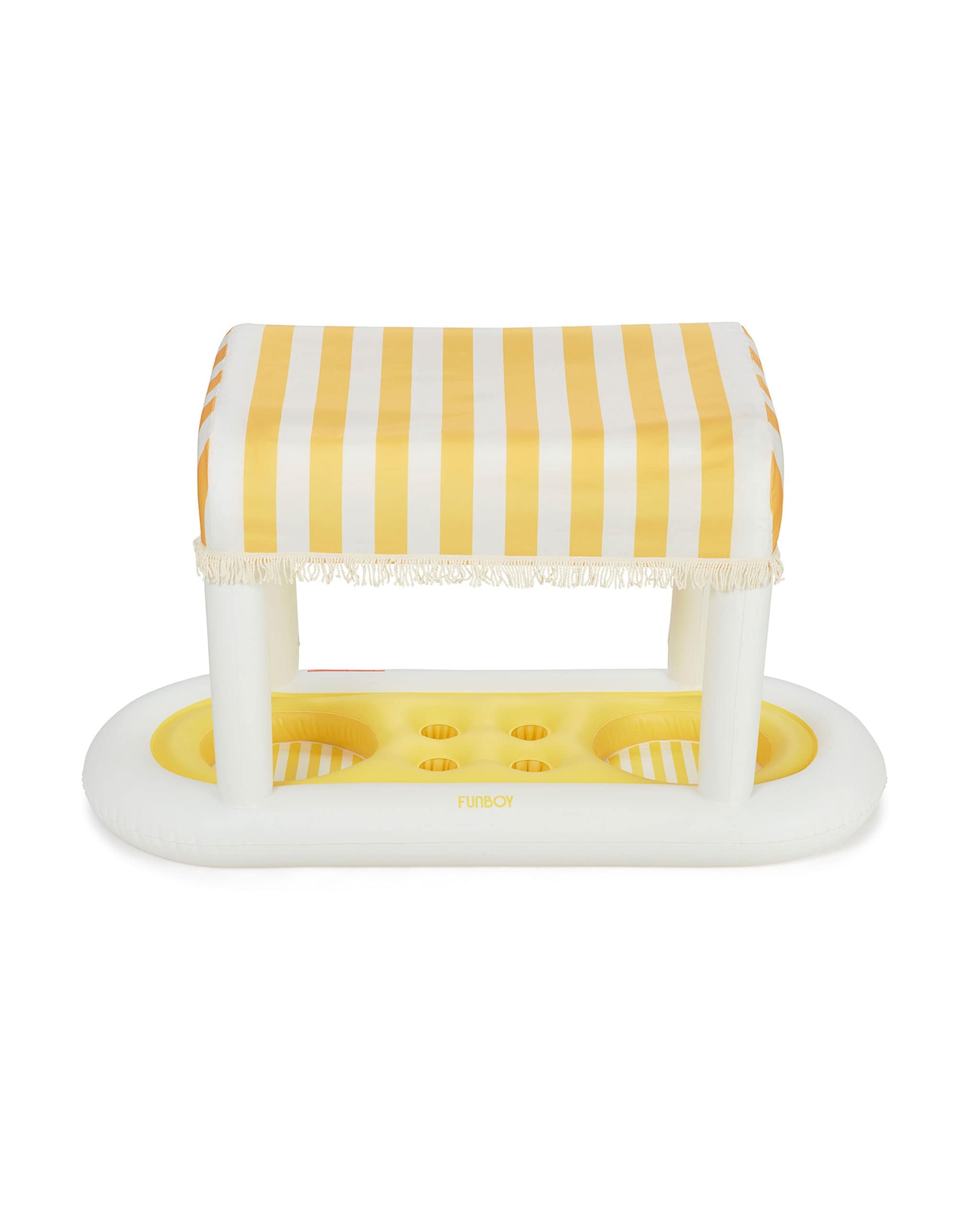 Yellow & White Striped Floating Cabana Bar - FUNBOY