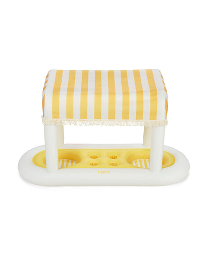 Yellow & White Striped Floating Cabana Bar - FUNBOY