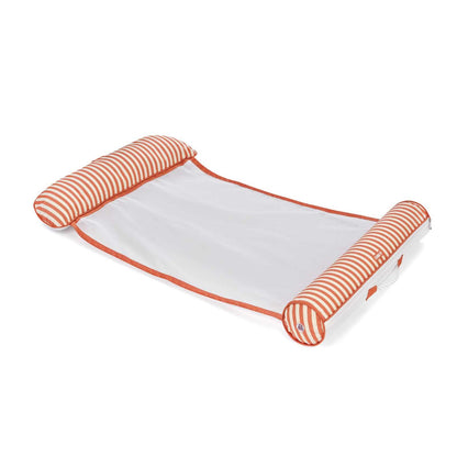Fabric Pool Hammock, Orange & White Stripes - FUNBOY