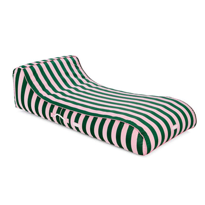 Fabric Covered Pool Float - Pink & Green Sunbed Lounger - FUNBOY