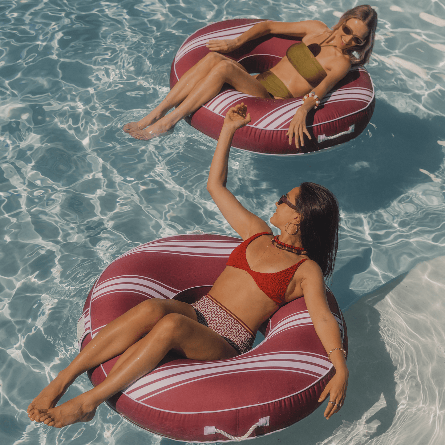 Fabric Covered Tube Float - Red Stripe - FUNBOY