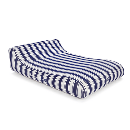 XL Fabric Covered Pool Float Sunbed Lounger - Navy Stripe - FUNBOY
