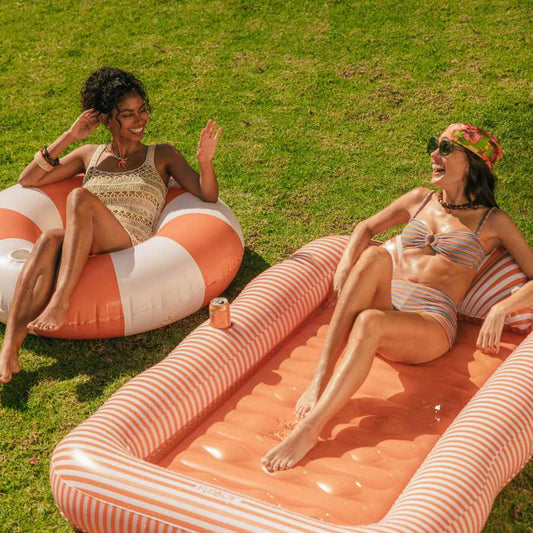 Burnt Orange Tanning Bundle; Tanning Pool Lounger + Tube - FUNBOY