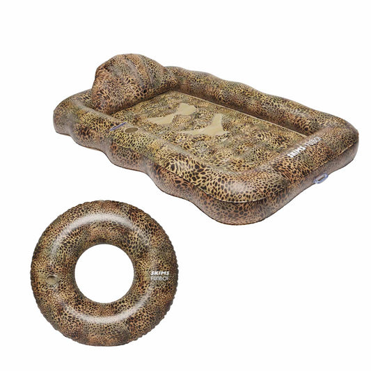 FUNBOY x Skims Tanning Bundle w/ Cheetah Tanning Pool Lounger + Tube - FUNBOY