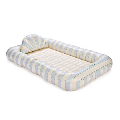 Tanning Pool Lounger: Blue, Green & White Stripes - FUNBOY