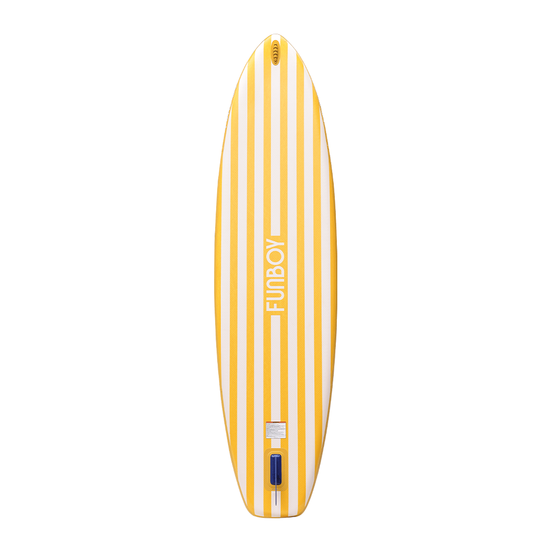 11"6' Inflatable Stand Up Paddle Board - Yellow & White Cabana Stripe - FUNBOY