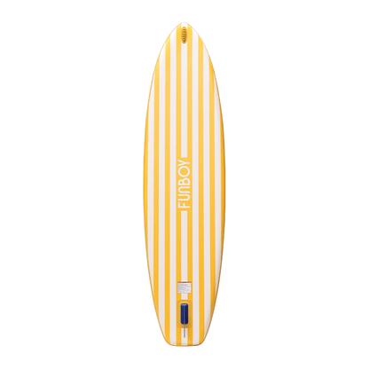 11"6' Inflatable Stand Up Paddle Board - Yellow & White Cabana Stripe - FUNBOY