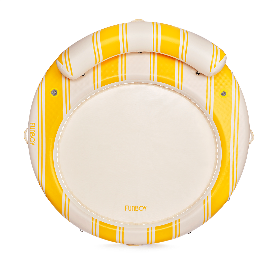 Yellow & White Floating Dock. Leisure Island - FUNBOY