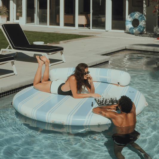 Inflatable Dock & Floating Island - Light Blue - FUNBOY