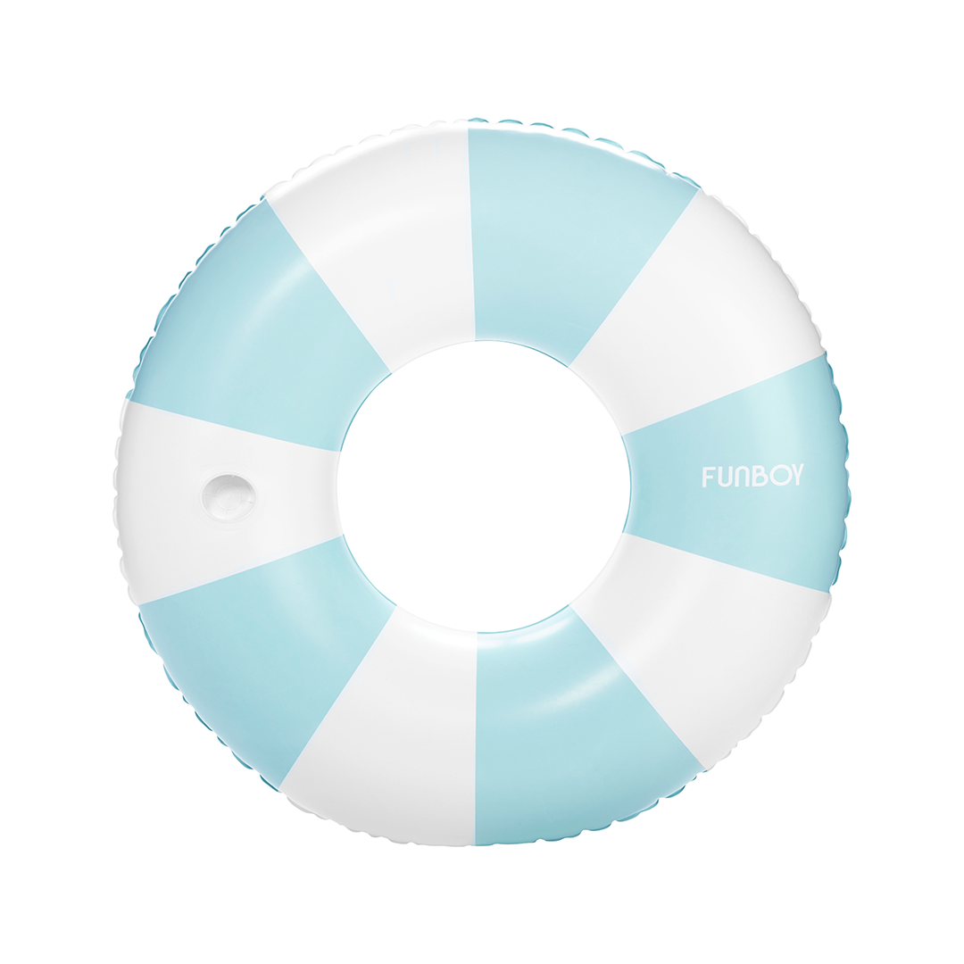 Blue Vintage Stripe Ring Tube Pool Float - FUNBOY