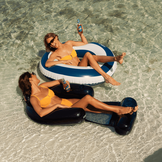 Pool Tube Float: Navy Blue & White, Striped - FUNBOY