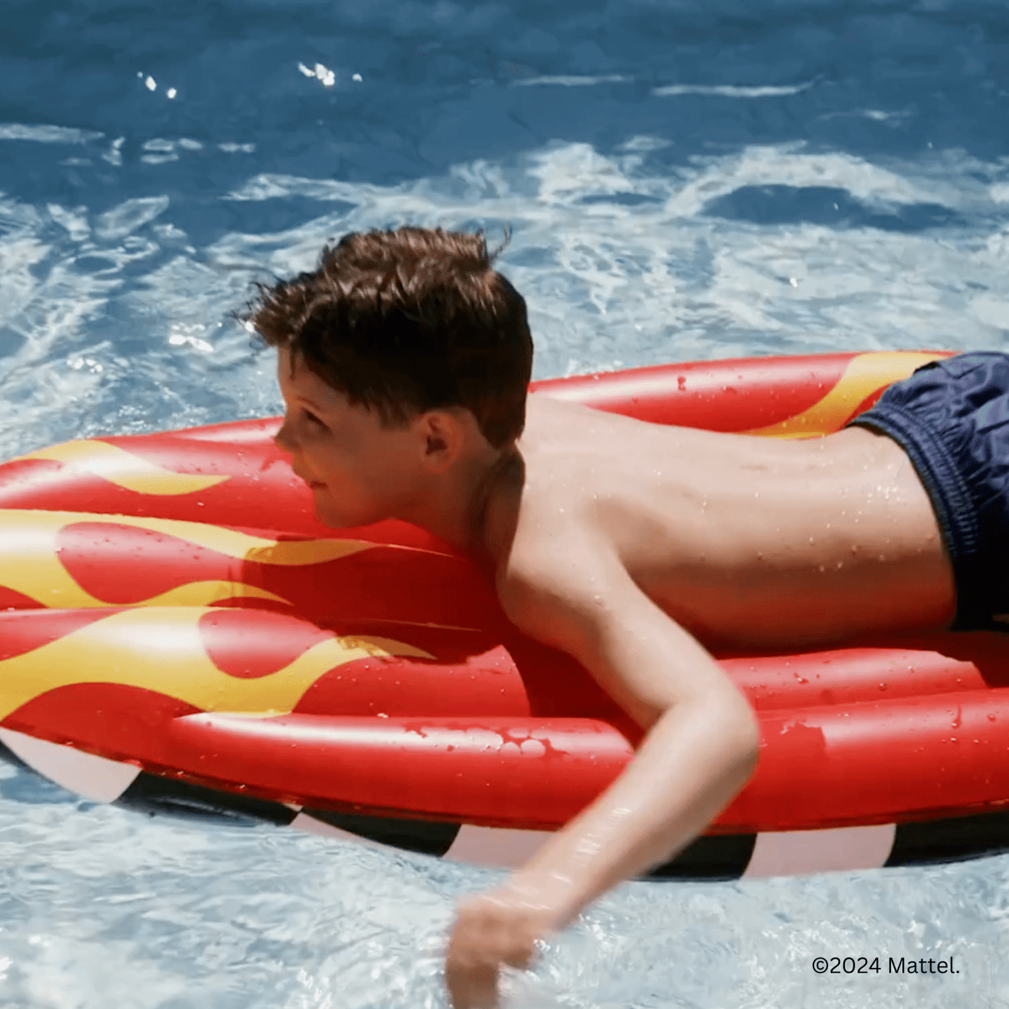 Hot Wheels Checkered Flame Surfboard Pool Float - FUNBOY
