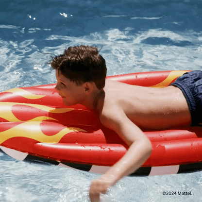 Hot Wheels Checkered Flame Surfboard Pool Float - FUNBOY