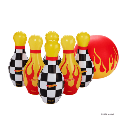 Hot Wheels Checkered Flame Backyard Bowling Set - FUNBOY