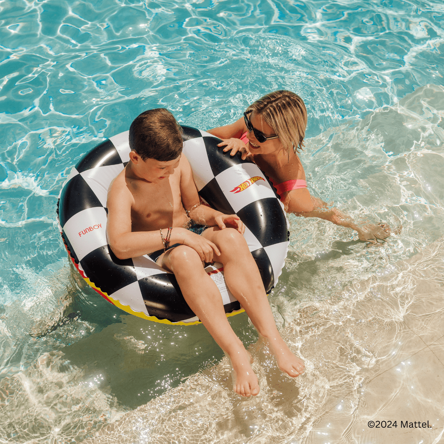Hot Wheels Kids Checkered Flame Tube Float - FUNBOY