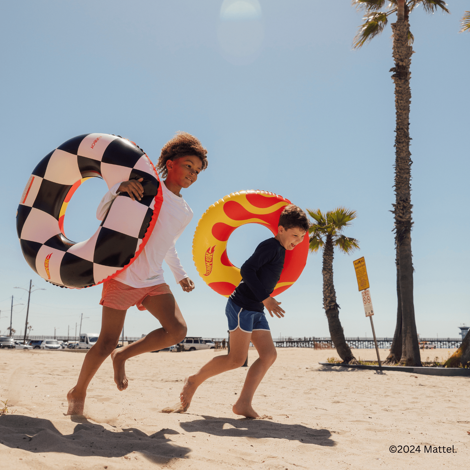 Hot Wheels Kids Checkered Flame Tube Float - FUNBOY
