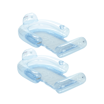 Clear Aqua Mesh Chair Pool Float - 2 Pack - FUNBOY