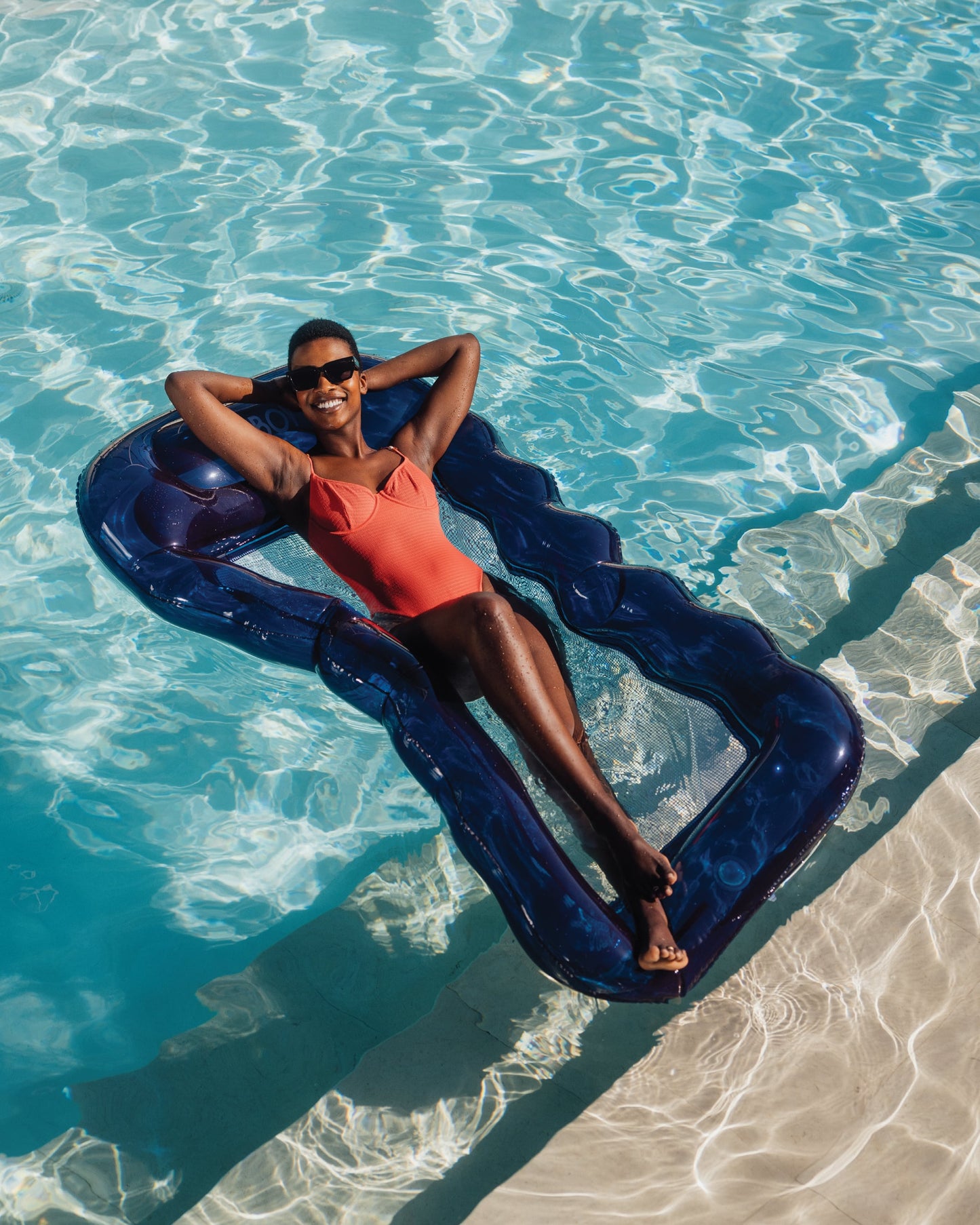 Mesh Pool Float Lounger, Navy Blue - 2 Pack - FUNBOY