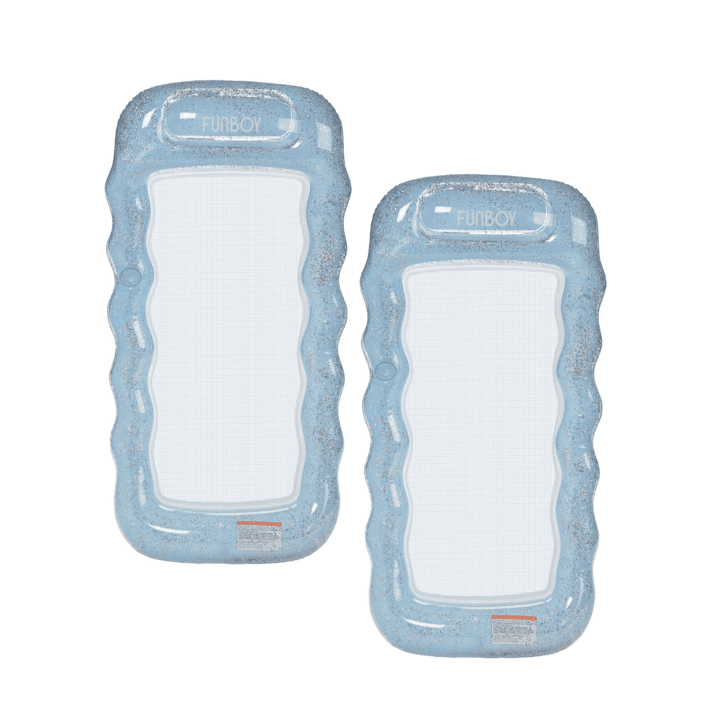 Mesh Pool Float Lounger, Clear Blue, 2-Pack - FUNBOY