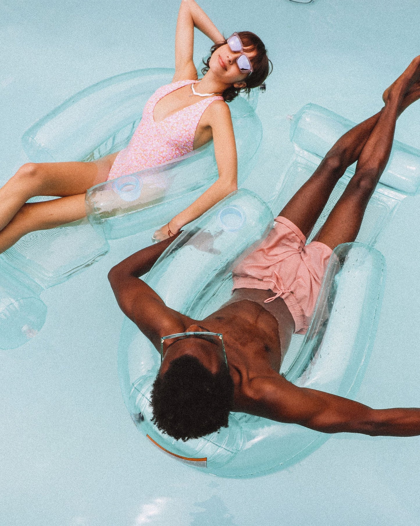 Pool Float Lounger: Clear Blue Mesh Chair Float - FUNBOY