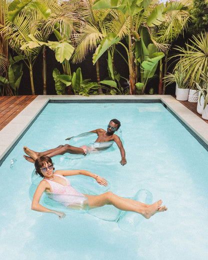 Pool Float Lounger: Clear Blue Mesh Chair Float - FUNBOY
