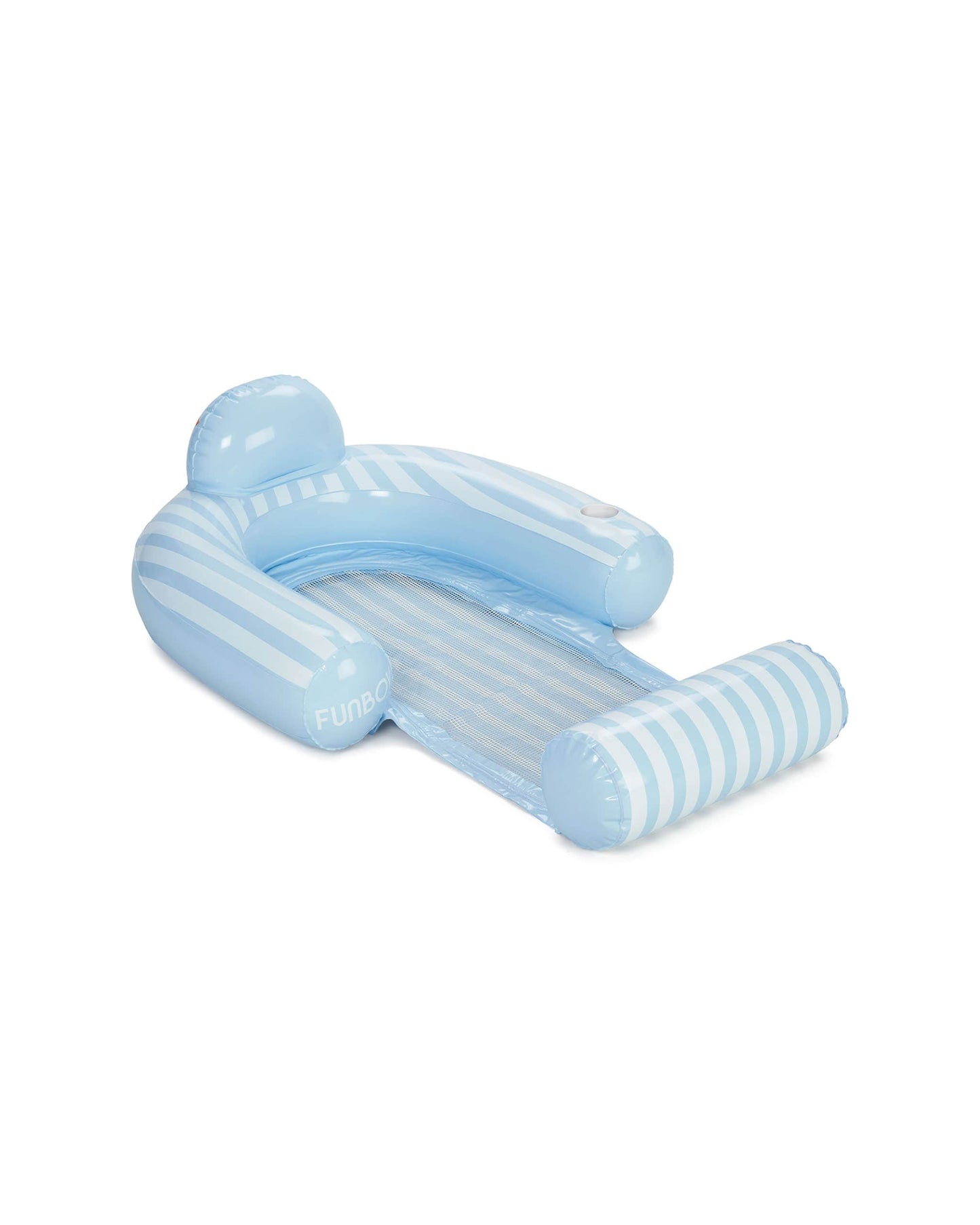 Blue & White Stripe Coastal Mesh Chair Pool Float - FUNBOY