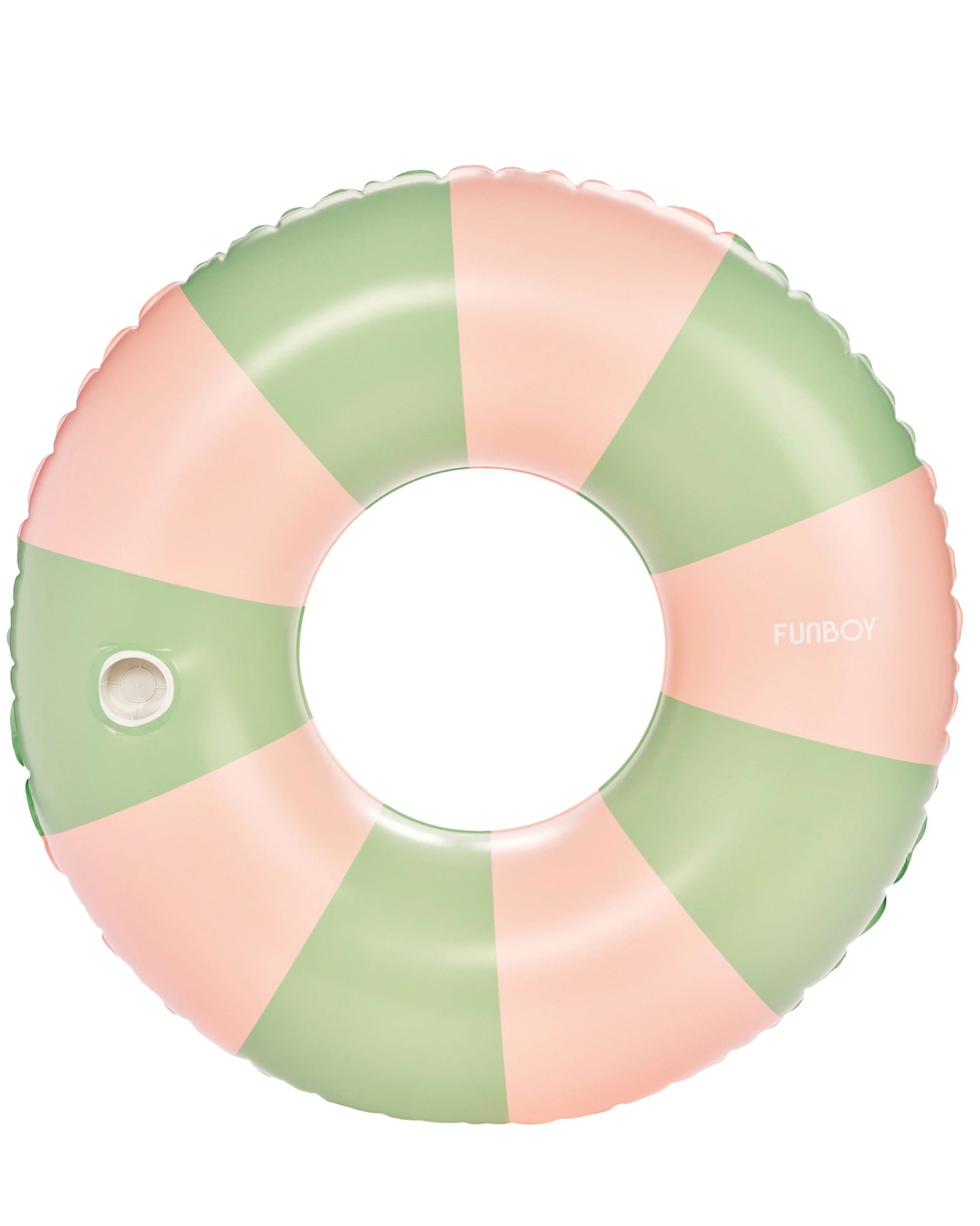 Large Pool Tube Float: Green & Pink Stripes, 48" - FUNBOY