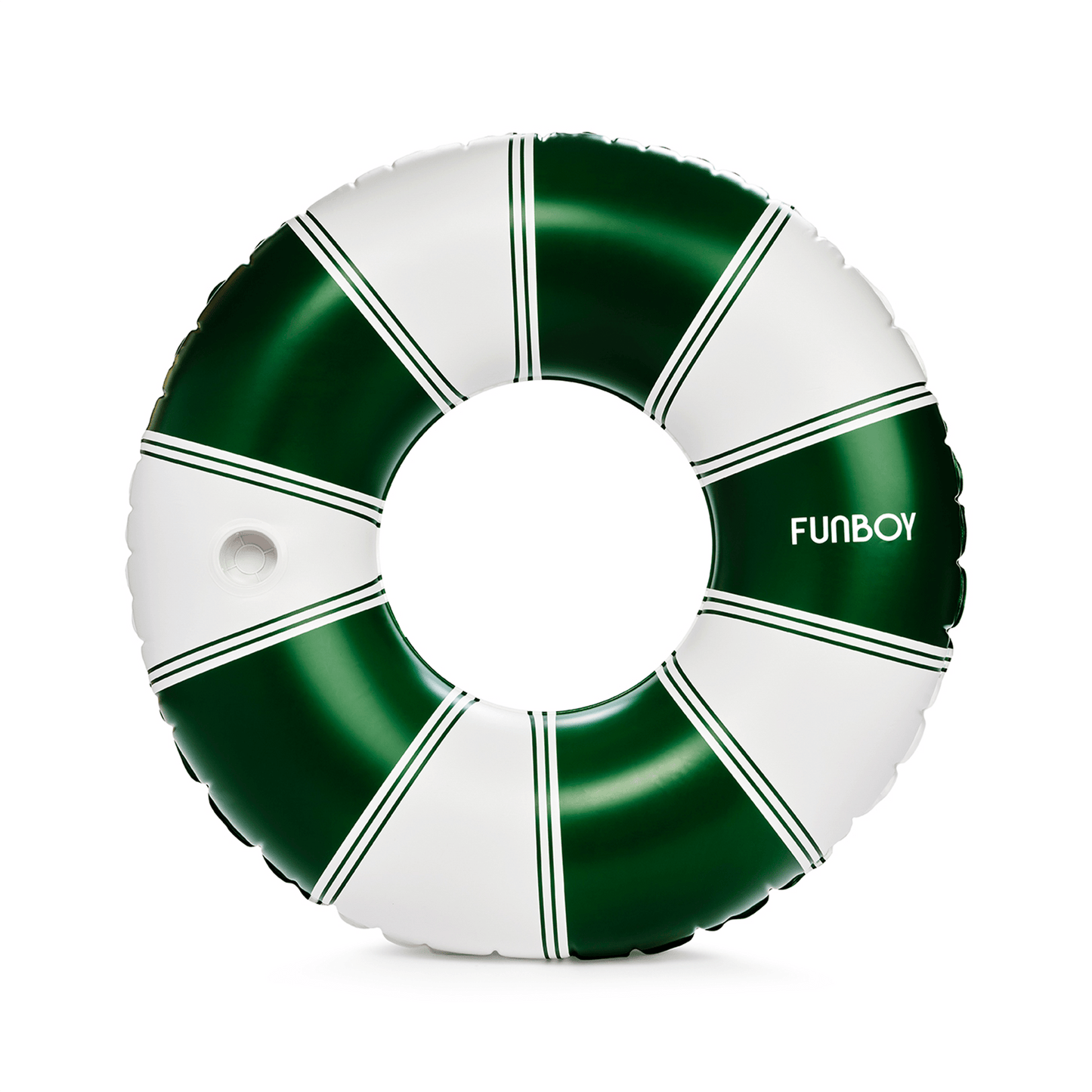 Vintage Green Stripe Inflatable Pool Float with Cup Holder 48" - FUNBOY