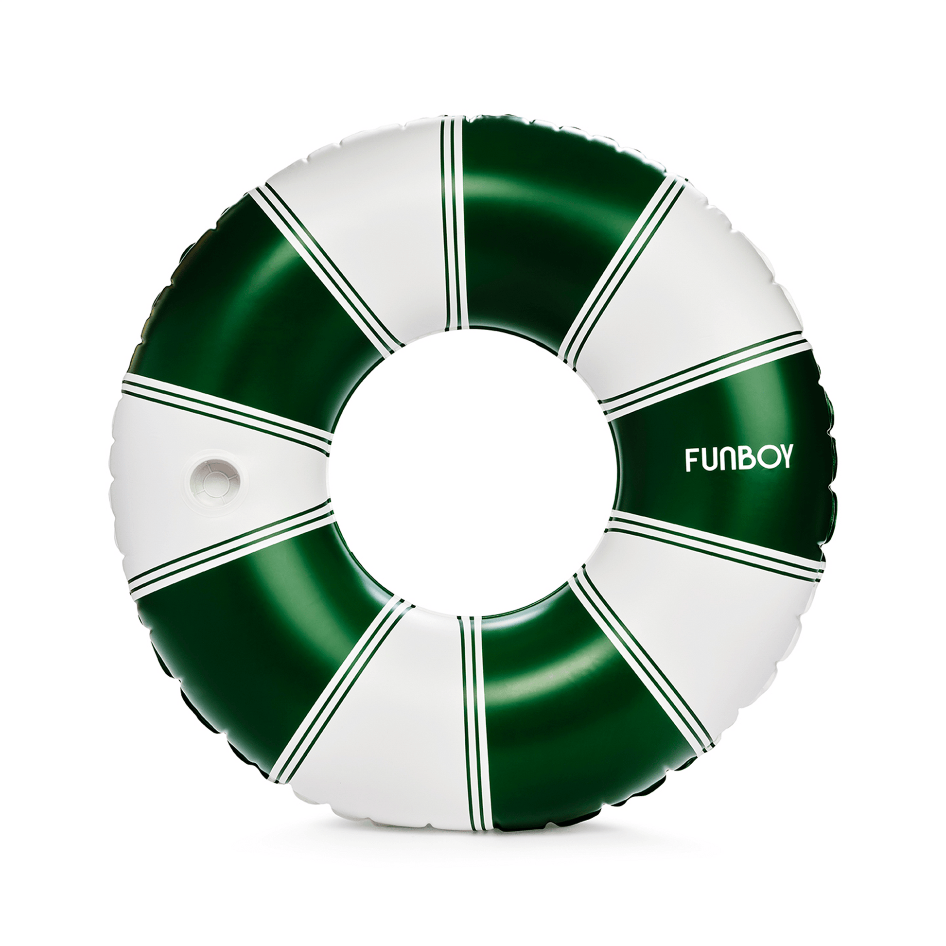 Vintage Green Stripe Inflatable Pool Float with Cup Holder 48" - FUNBOY