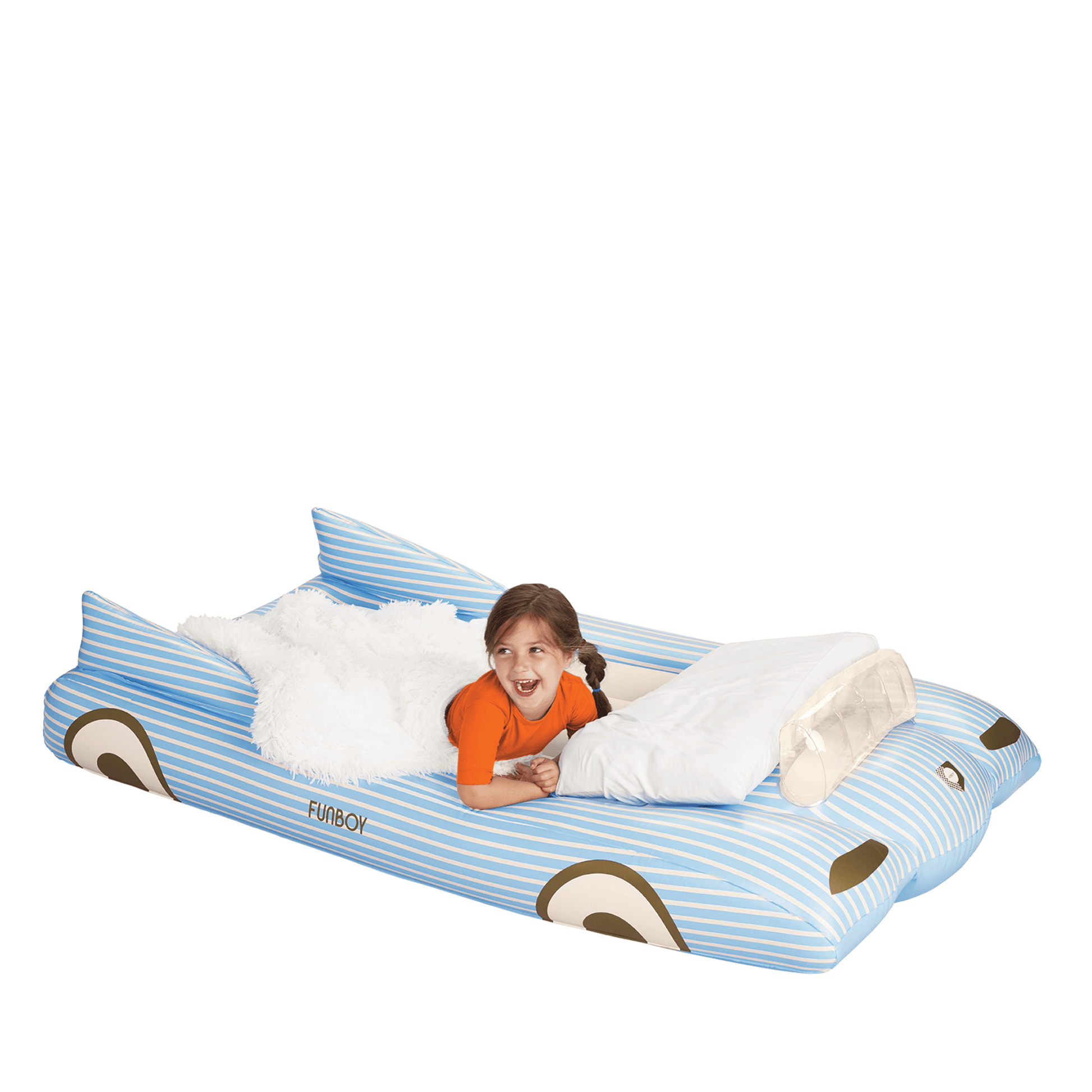 Kids Sleepover Bed - Blue Convertible Air Mattress - FUNBOY