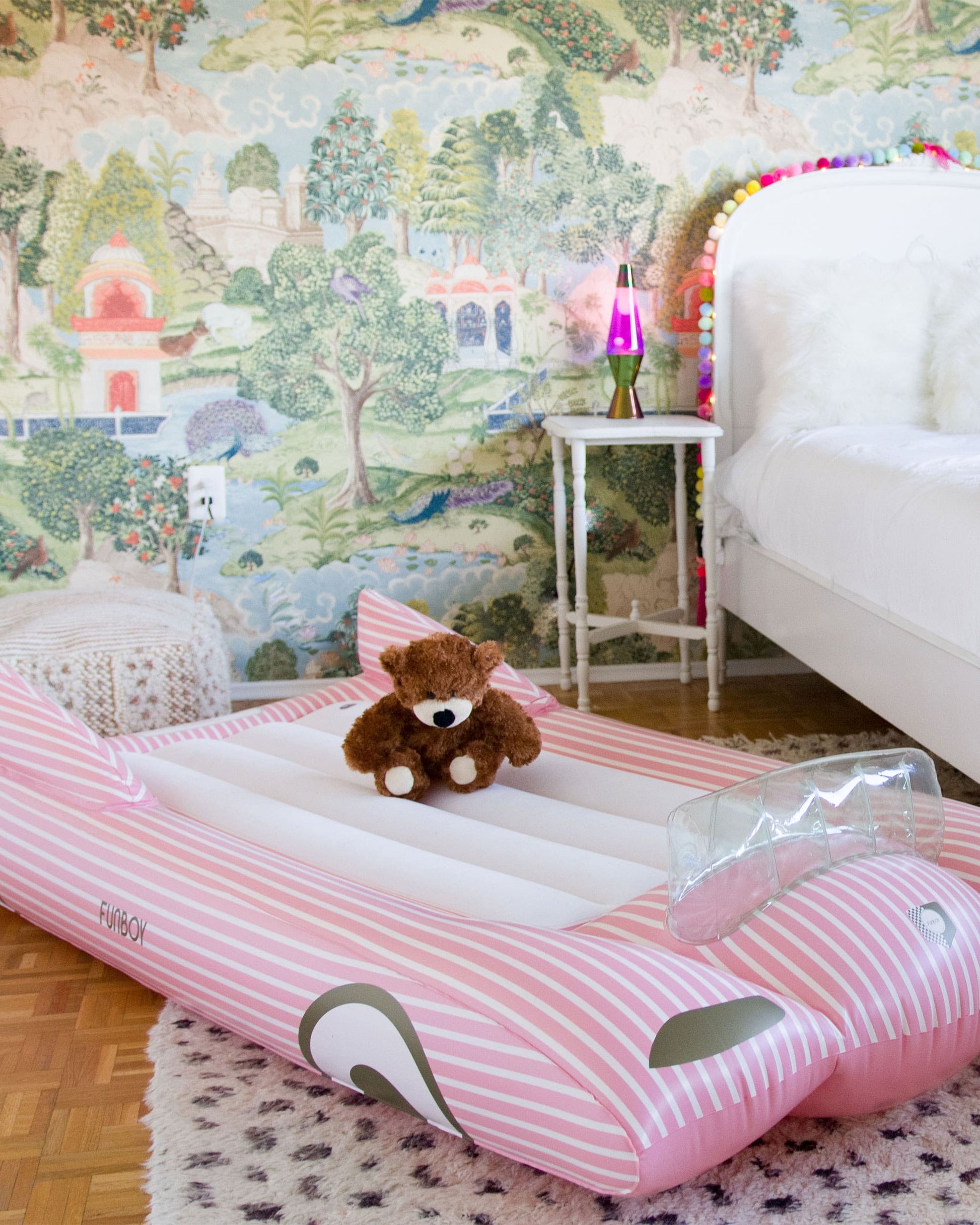 Kids Sleepover Bed - Pink Convertible Air Mattress - FUNBOY
