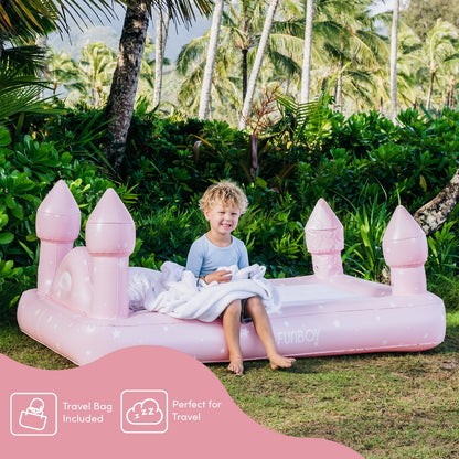 Kids Sleepover Bed - Pink Castle Air Mattress - FUNBOY