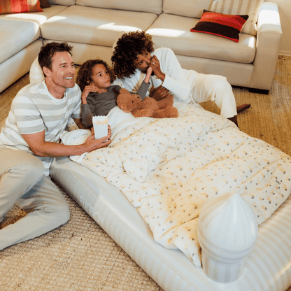 Kids Sleepover Bed - Striped Castle Air Mattress - FUNBOY