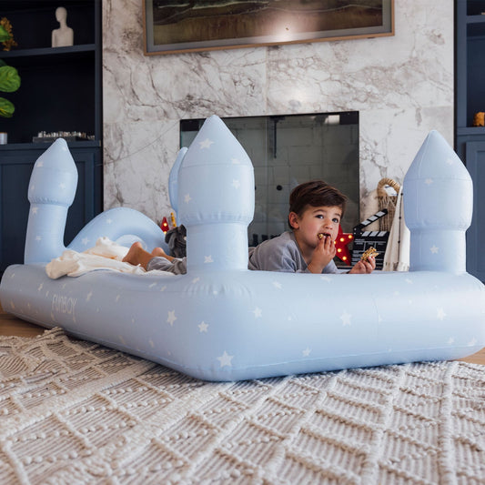 Kids Sleepover Bed - Blue Castle Air Mattress - FUNBOY